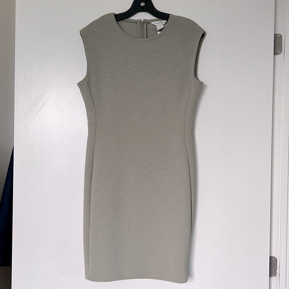 NWT Club Monaco Sculptural Dress Sage Green Gray Size 6 - Picture 3 of 6